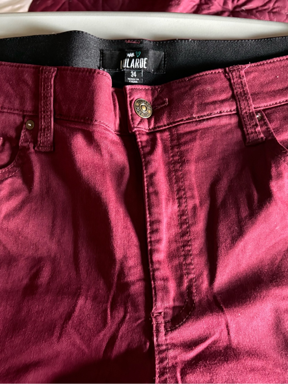 LuLaRoe Deep Wine Red Jeans